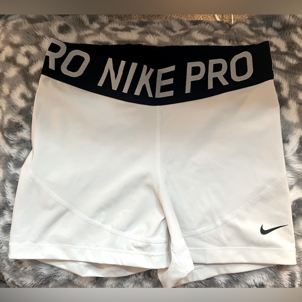 Nike Pro 3” White Shorts- Size Medium